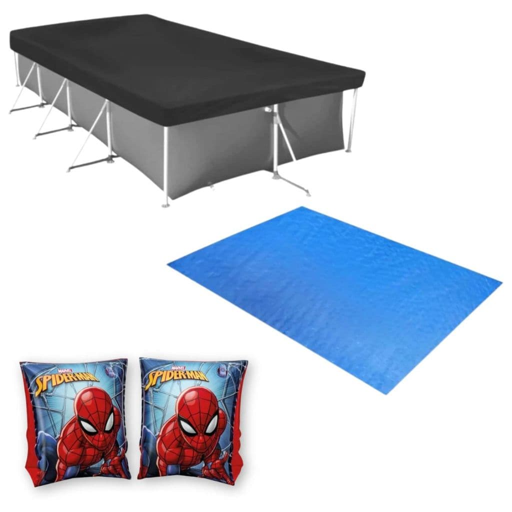 Capa e Forro para Piscina 3000l + Boia de Braço Homem Aranha (piscina Não Inclusa)