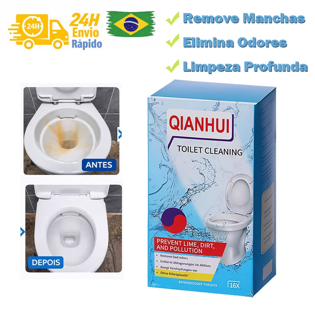 Pastilhas Efervescentes para Vaso Sanitário – Elimina Manchas e Neutraliza Odores