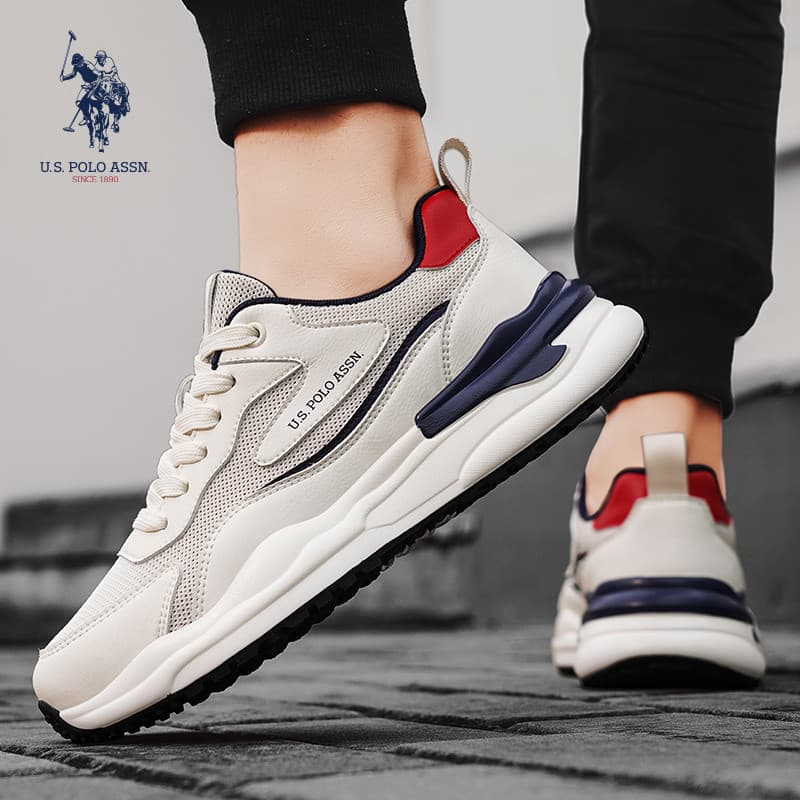 USPA American Polo Association Sapatos Esportivos Genuínos Homens Primavera Respirável Sapatos Masculinos Na Moda Casual