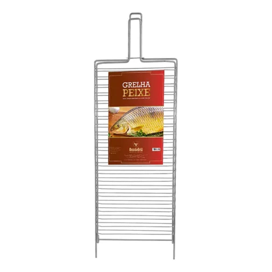 Grelha Cromada Dupla Para Peixe 18x33cm Gaucho Grill 9138