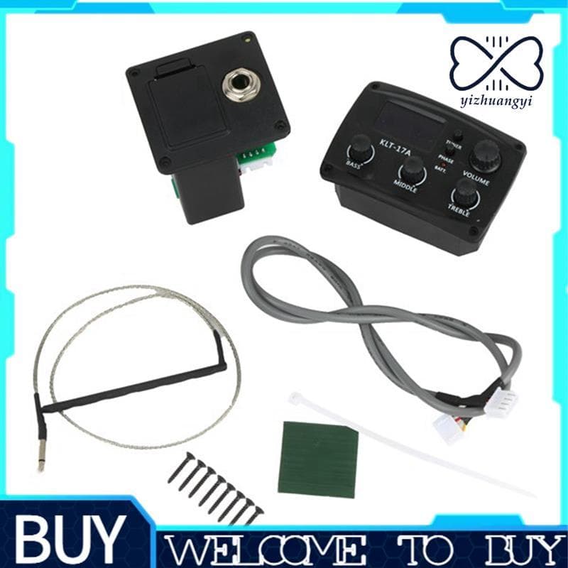 - 17A Pré-Amplificador EQ De Guitarra Acústica Com Afinador De Procedimento Digital Equalizador De 3 Bandas Captador