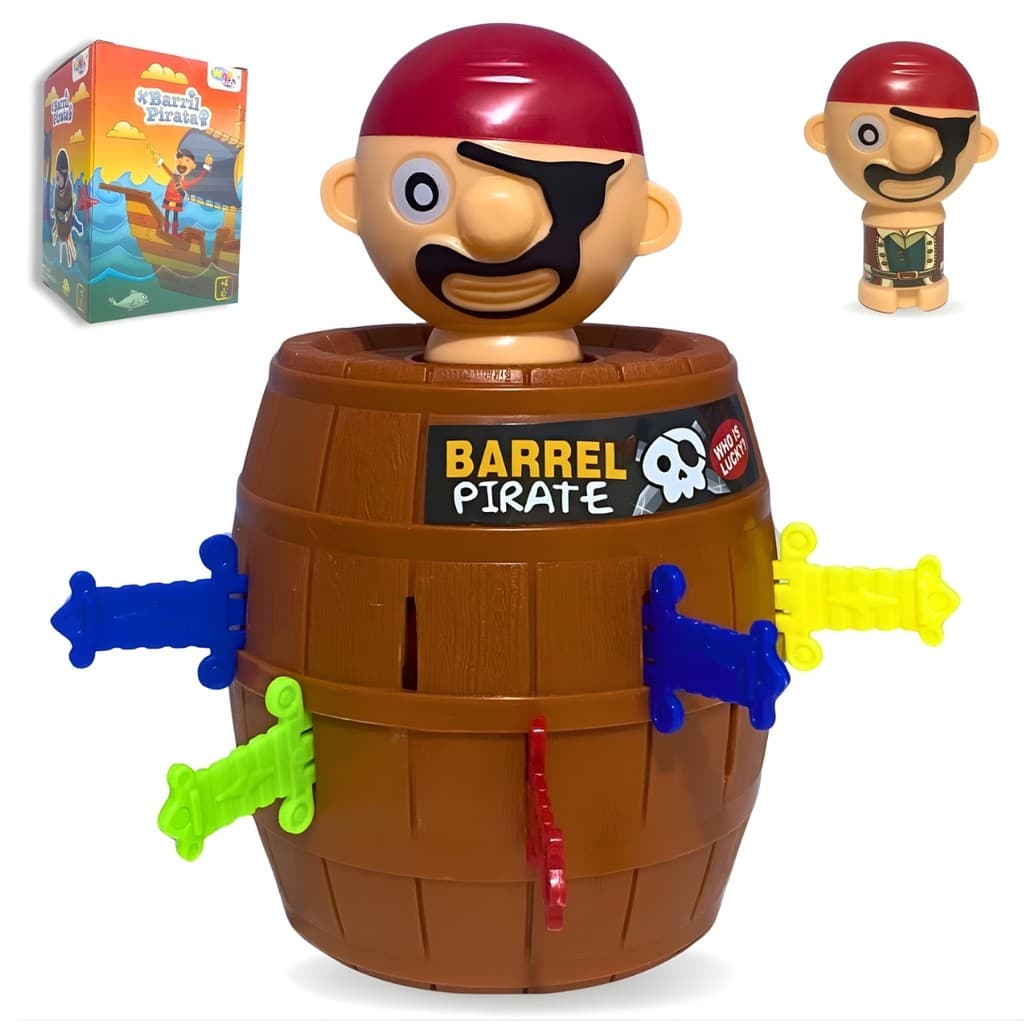 Brinquedo Infantil Pula Pirata Barril Crianças Competição