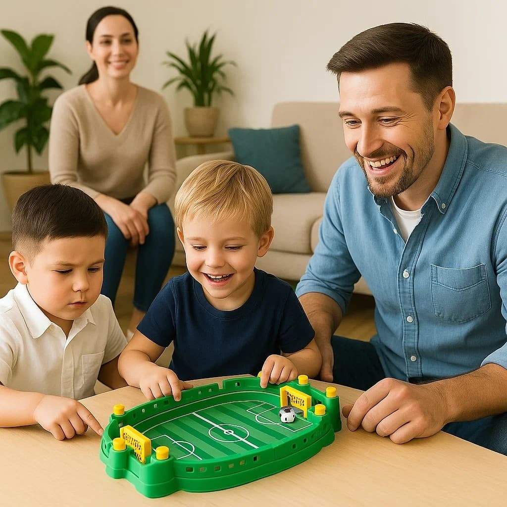 Mini Futebol Mesa Botão Arena Campo Infantil Jogo Competição Brinquedo Criança Diversão