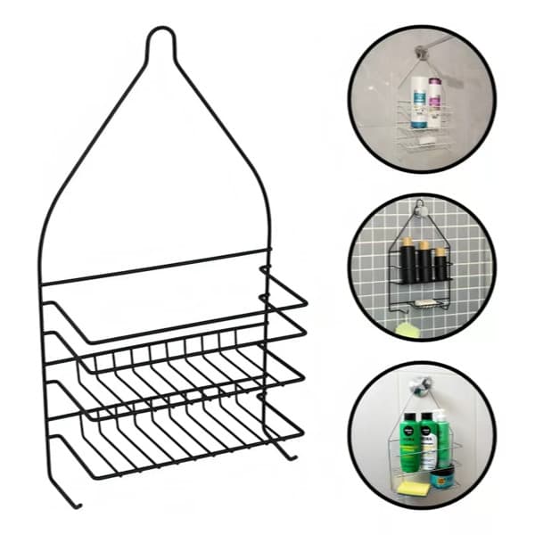 Suporte Duplo De Registro Porta Shampoo Sabonete Para Pendurar no Banheiro