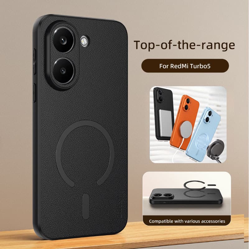 Capa Magnética De Couro De Cabra À Prova De Choque Para POCO X8 Pro Traseira De Proteção De Telefone Xiaomi Redmi Turbo