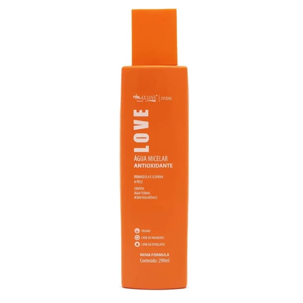 Água Micelar Antioxidante Max Love 290ml – Limpeza Profunda - Proteção da Pele