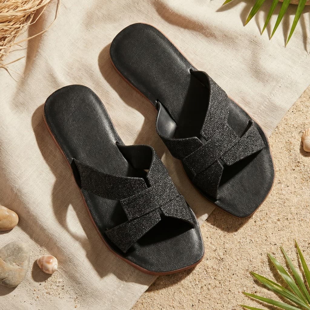 Sandália Rasteirinha Brilhante com Toque Premium para o Verão - HB