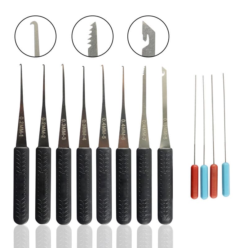 Kit 12 pcs Extrator de chave quebrada em fechaduras carro cadeado moto para chaveiro