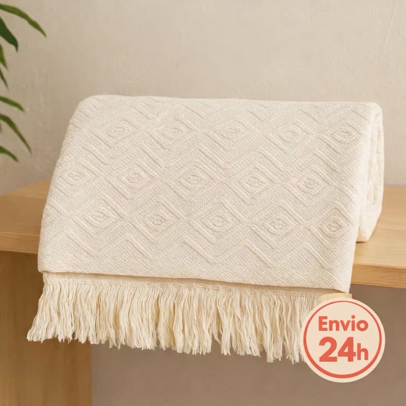 Manta de Sofá Luxo King Gigante 300x180cm  Decorativa Premium 100% Algodão Capa Protetora Grande Elegante