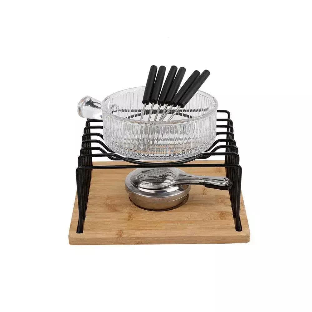 APERELHO DE FONDUE VIDRO BOROSSILICATO - 9 PEÇAS