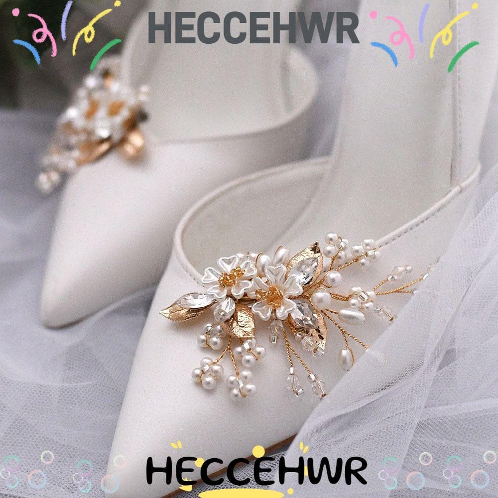 2 Peças (1 Par) Clipe De Sapato De Strass Acessórios De Sapatos Brilhantes Noiva Salto Alto/Botas Flor De Crist