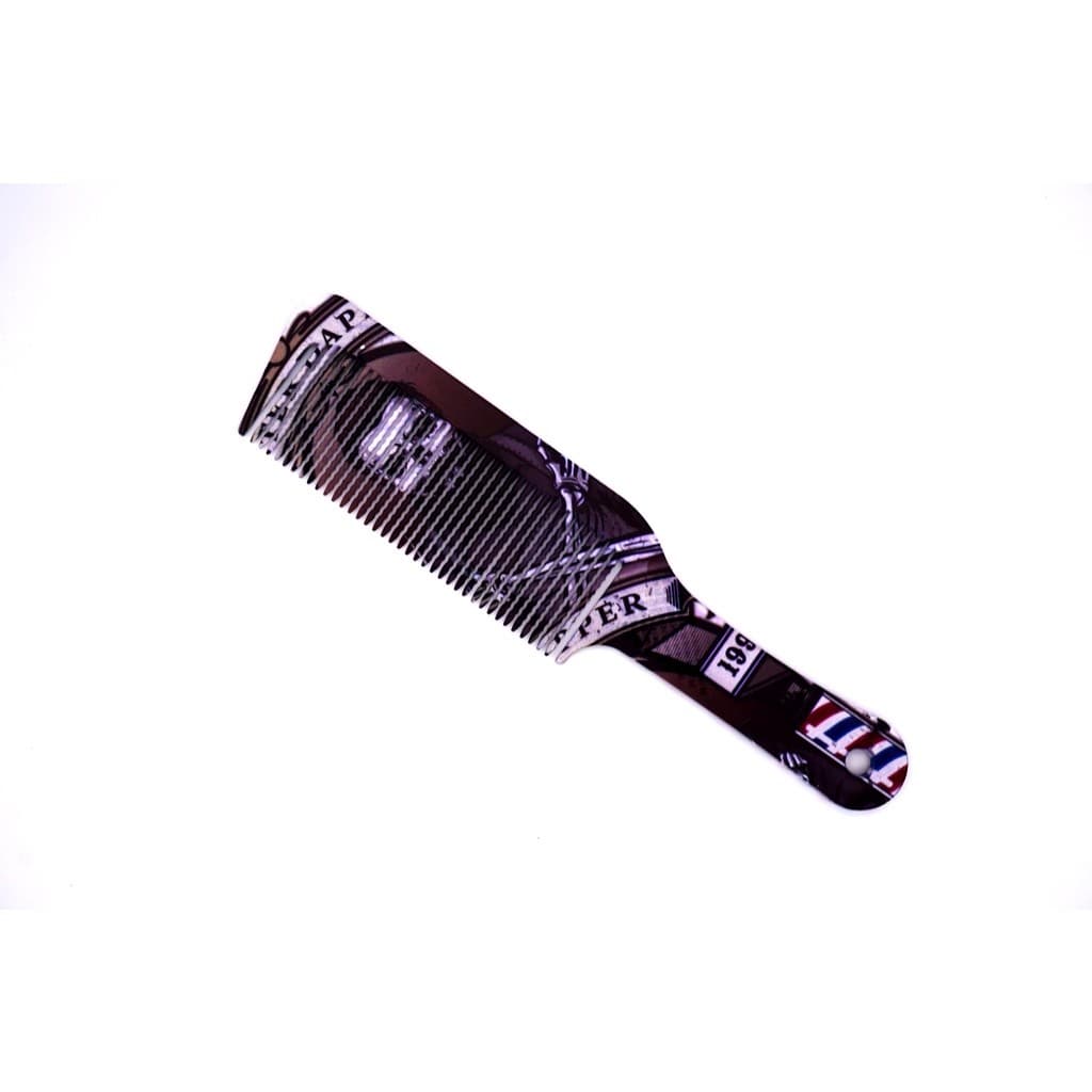 Pente de Corte Clipper Fade Profissional Branco Dentes Frisado