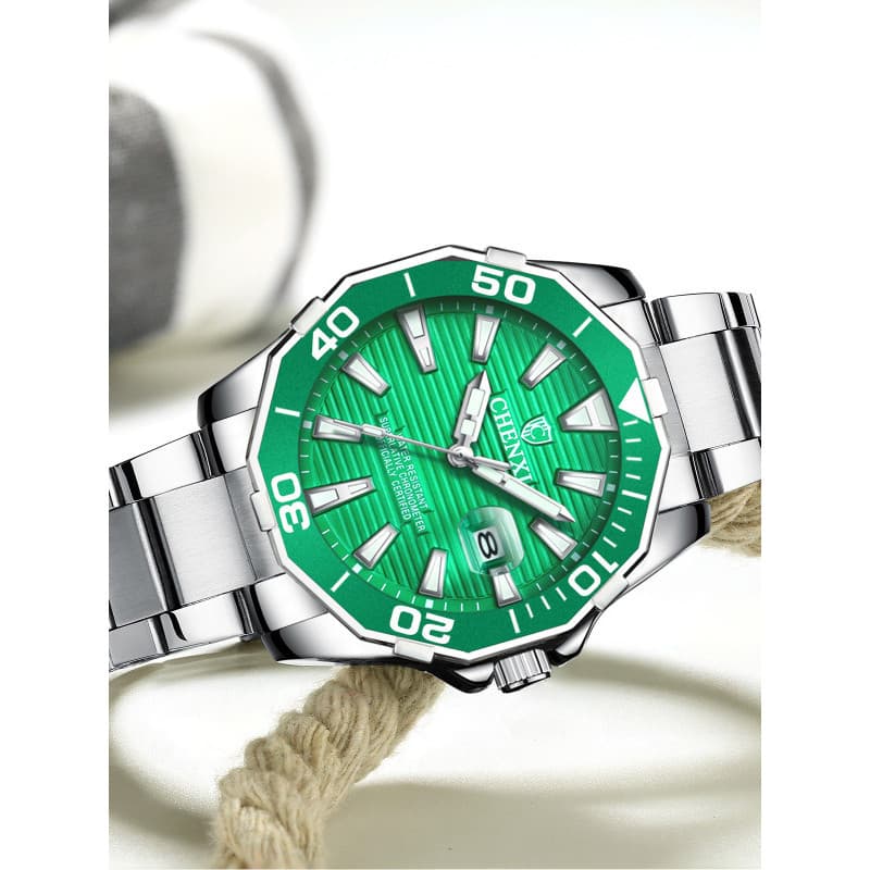 Moda na moda relógio masculino negócios relógio de quartzo atmosférico criativo relógio de pulso masculino banda aço lum