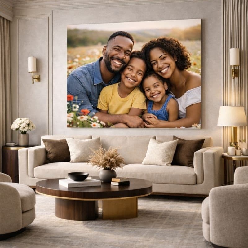 Quadro Decorativo Personalizado Gigante 110x80 cm com Minha foto Para Sala Quarto
