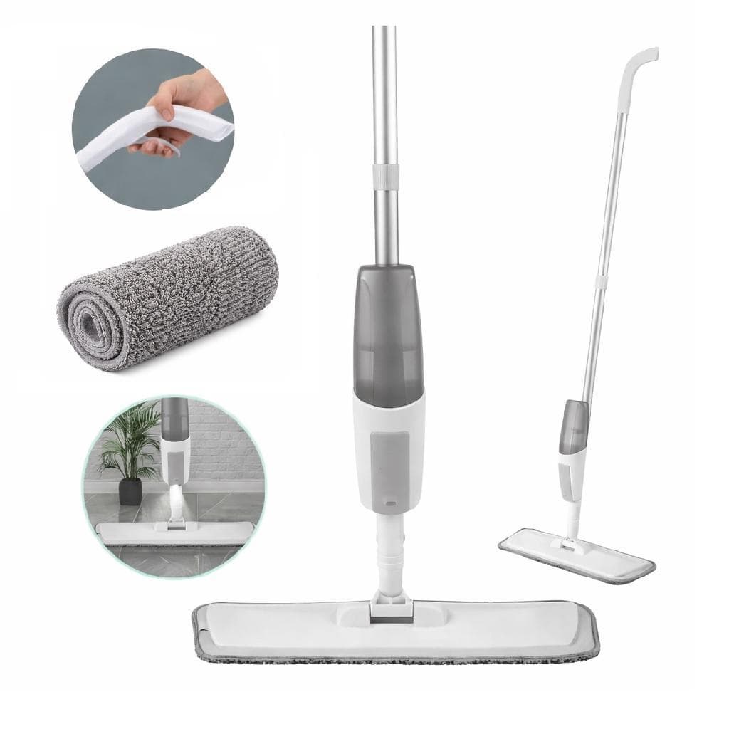 Rodo mop spray 3 em 1 com reservatório e pano microfibra limpeza prática e eficiente