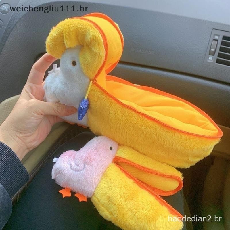 # weicheng Pelican Estojos De Lápis Fofos Bolsa De Maquiagem De Pelúcia Caneta Armazenamento De Papelaria Carteira Zero