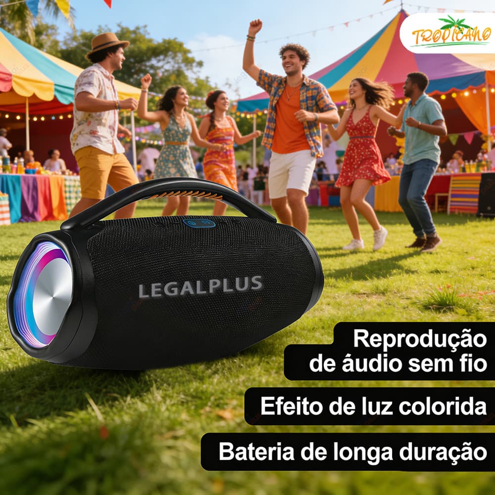 Caixa De Som Boombox 3 Bluetooth  70W Versátil Alto Falante Potente A Prova D’Água Pen-Drive Aux Diversos tamanhos