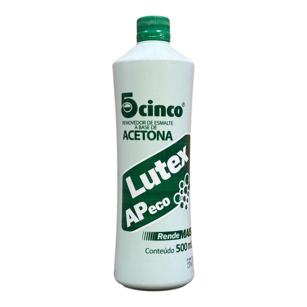 Removedor de Esmalte Lutex Ap Eco 500ml | Acetona para Unhas Manicure Pedicure Profissional Salão