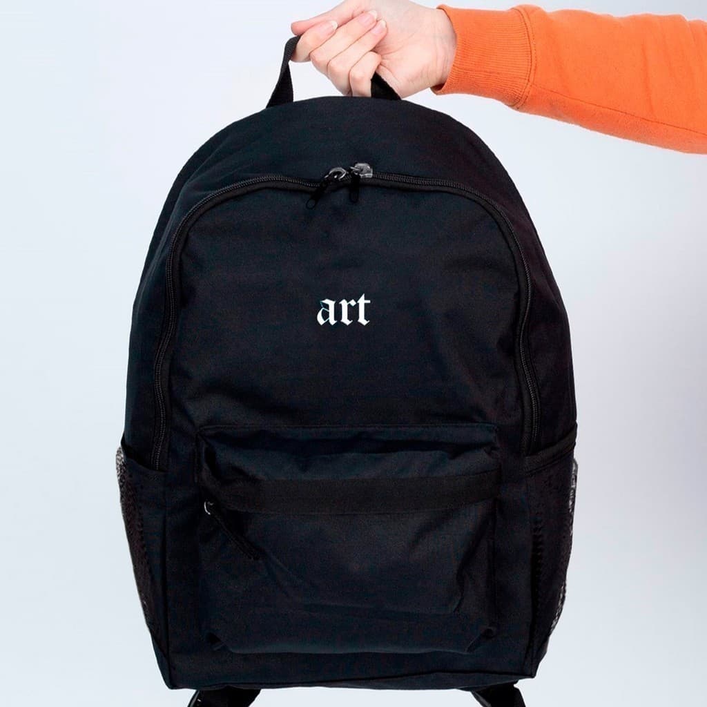 Mochila Art Preta Escolar Faculdade Casual Espaçosa Alta Qualidade