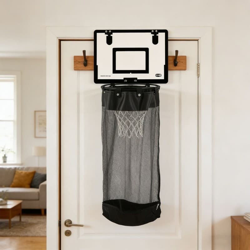 A Cesto De Roupa Suja De Basquete Com Ligação Familiar Incentiva Bons Hábitos De Limpeza
