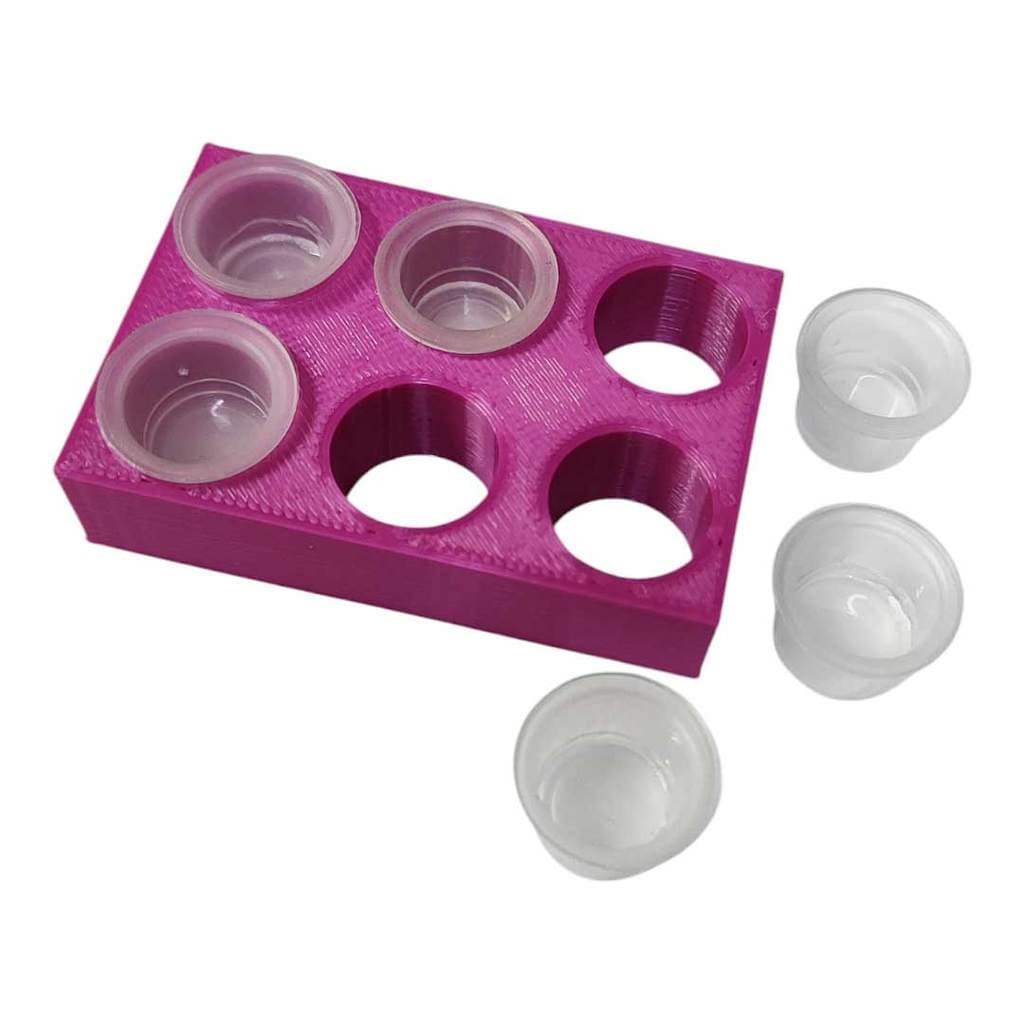 1 Kit Porta Batoque 6 Furos M Acompanha 50 Batoques Trestini Cor Rosa