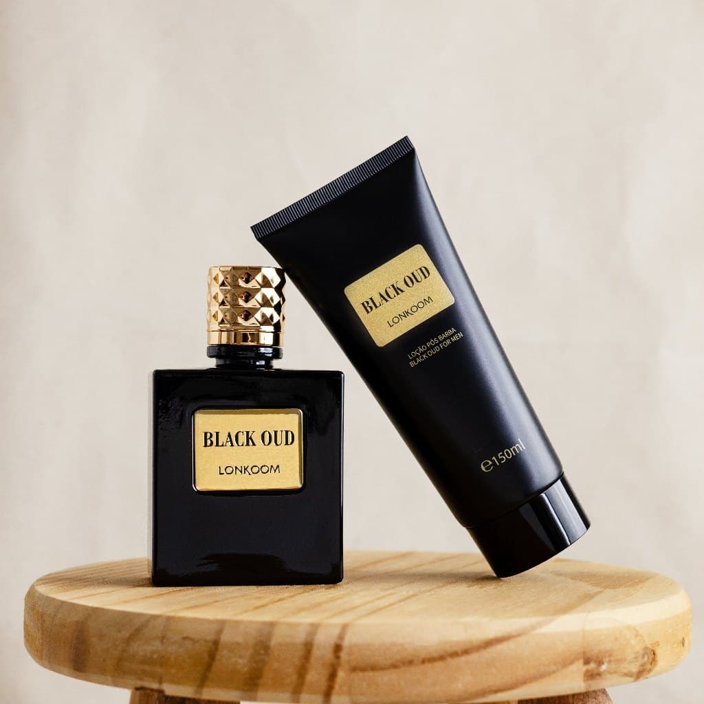 LONKOOM Coffret Black Oud para Homens - 100ml + 150ml  Edição Limitada  Cheiro Duradouro