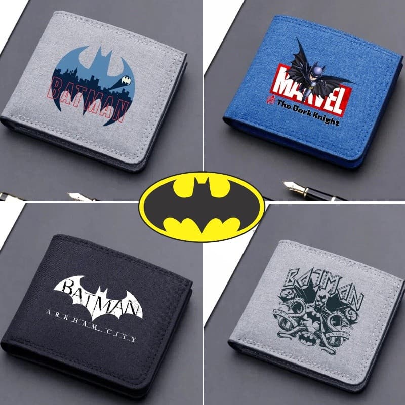 Carteira Dobrável Do Batman Cartoon Portátil Com Zíper Pode Conter Moedas E Cartões Bancários