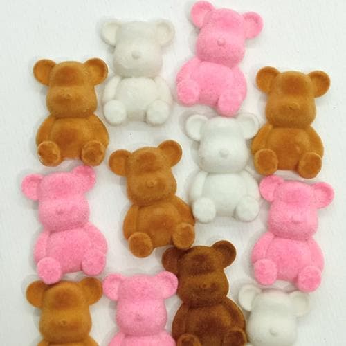 Aplique Urso Pelúcia - Pct com 6 Peças - 3 Cores