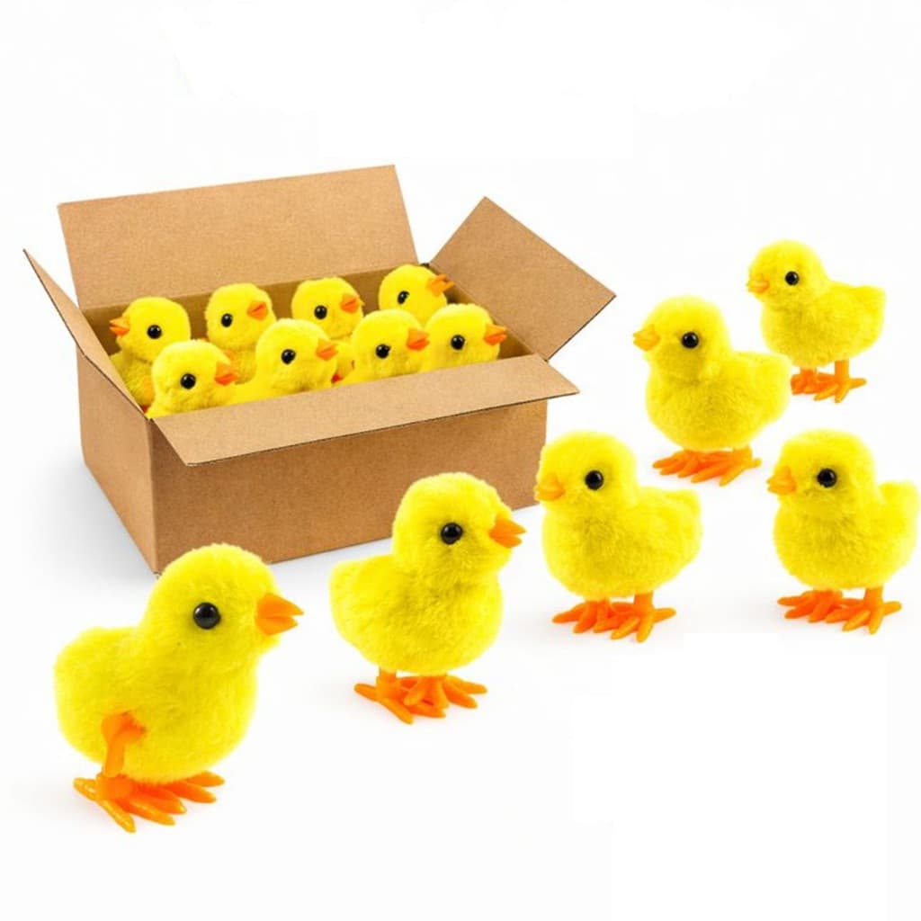 Até 5 Brinquedo Pintinho Amarelinho em Pelúcia Lembrancinha Decorativa Galinha A Corda Infantil Para Criança
