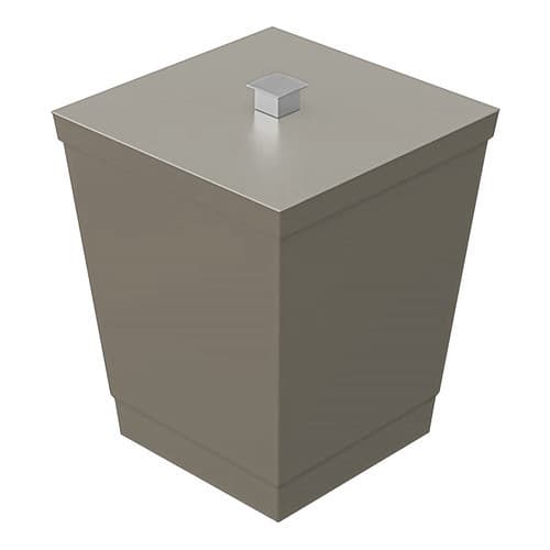 Lixeira 6,5l Quadrada Tampa Puxador Banheiro Cozinha Bancada Cor Areia
