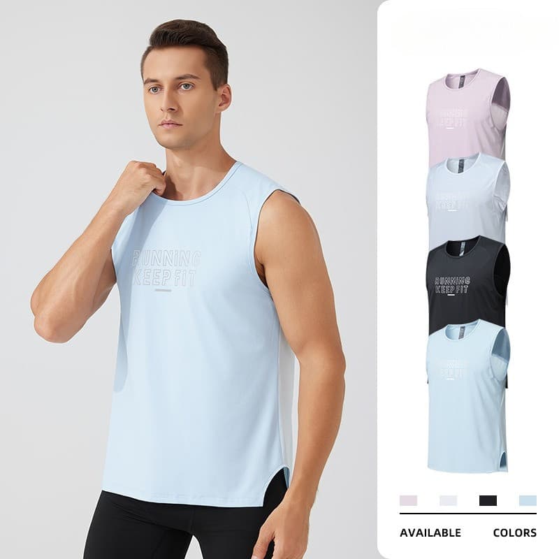 2026 Nova Corrida Ao Ar Livre Colete De Secagem Rápida Sem Mangas Esportes Camiseta Masculina Fitness Reflexivo Topo Cor