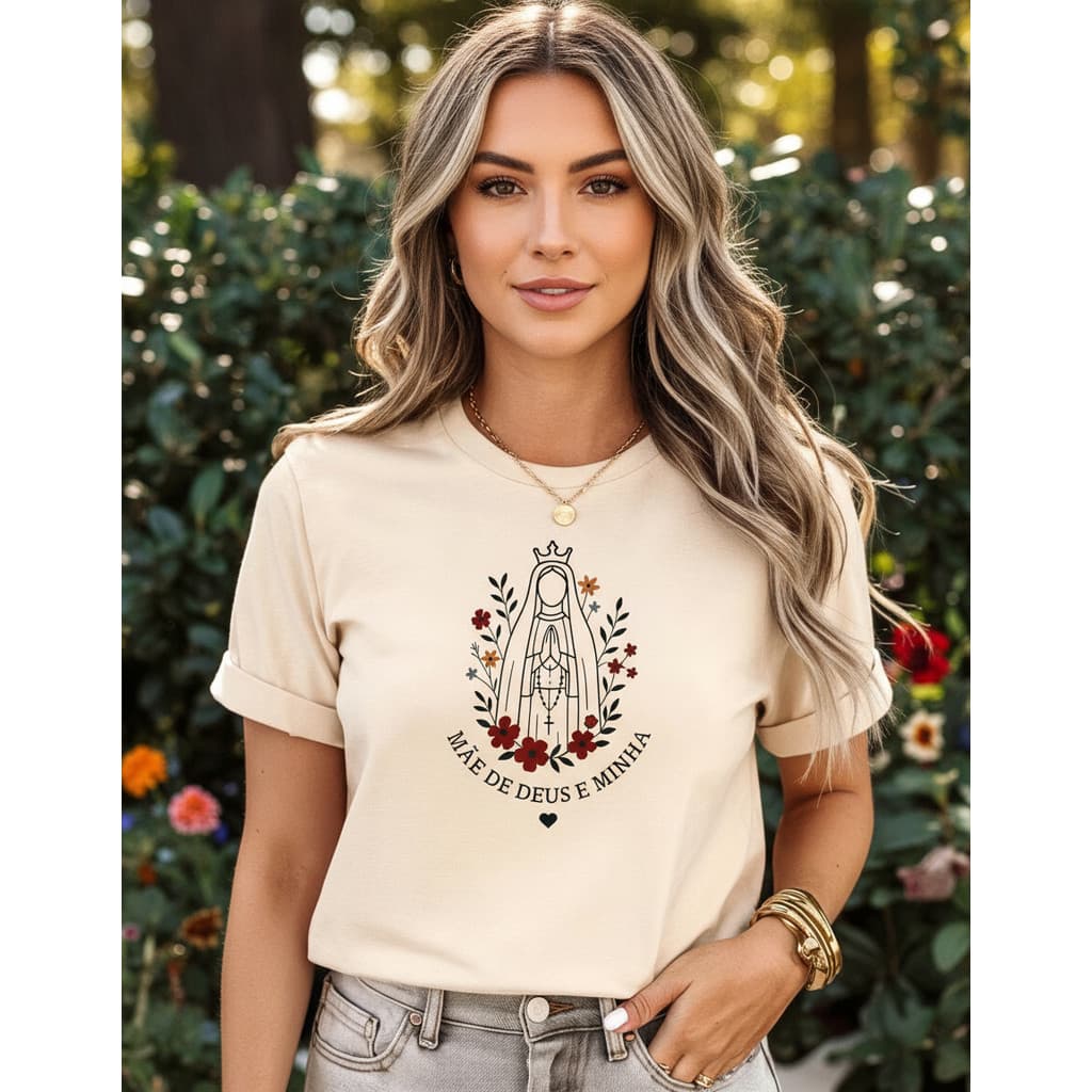 San Prime - Camisa Camiseta Nossa Senhora Mãe De Deus Delicada Streetwear
