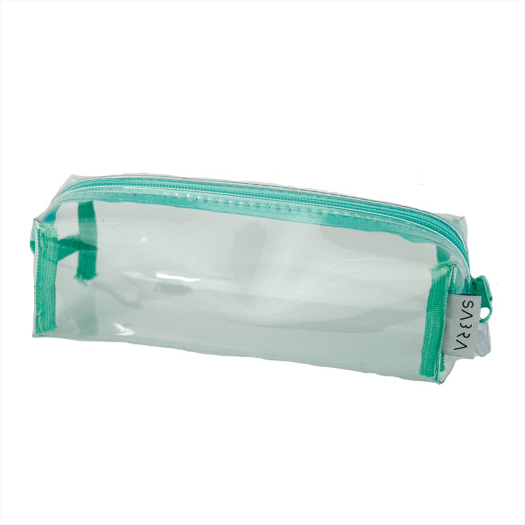 Estojo Completo Transparente Verde Bebe Espaçoso Resistente