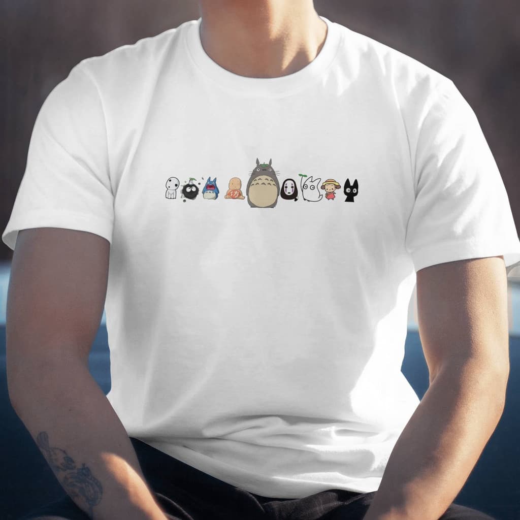 Camiseta Estampada Algodão Feminina e Masculina Personagens Anime Ghibli Japonesa Totoro Geek Otaku HT Co.