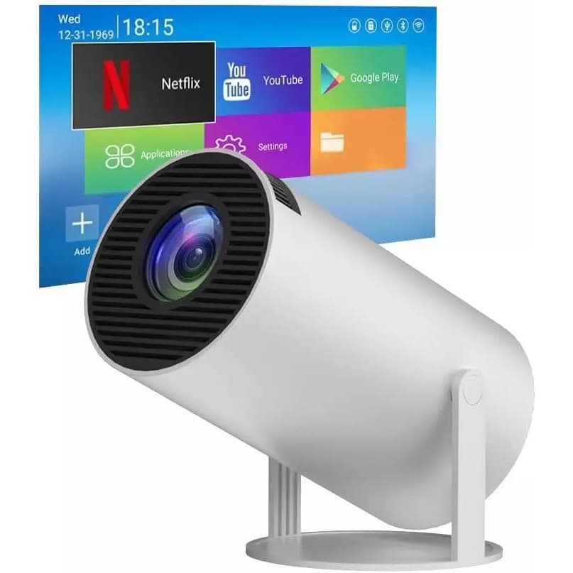 Projetor HY300 Portátil Ultra HD 40-150” – Imagens Nítidas, Conexão HDMI e USB Bivolt