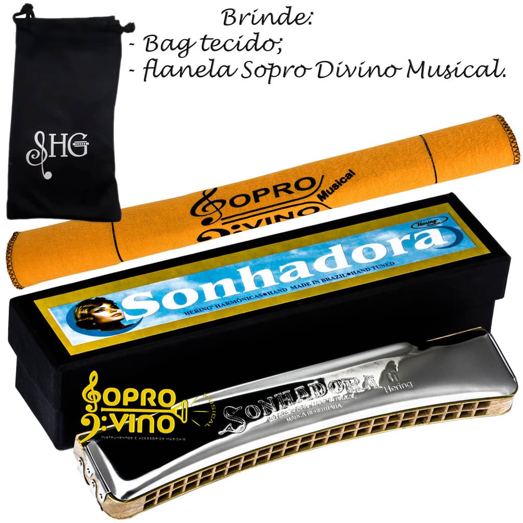 Gaita de Boca Sonhadora Hering SHG Afinação Dó ( C ) 48 Vozes Cód. 8348C