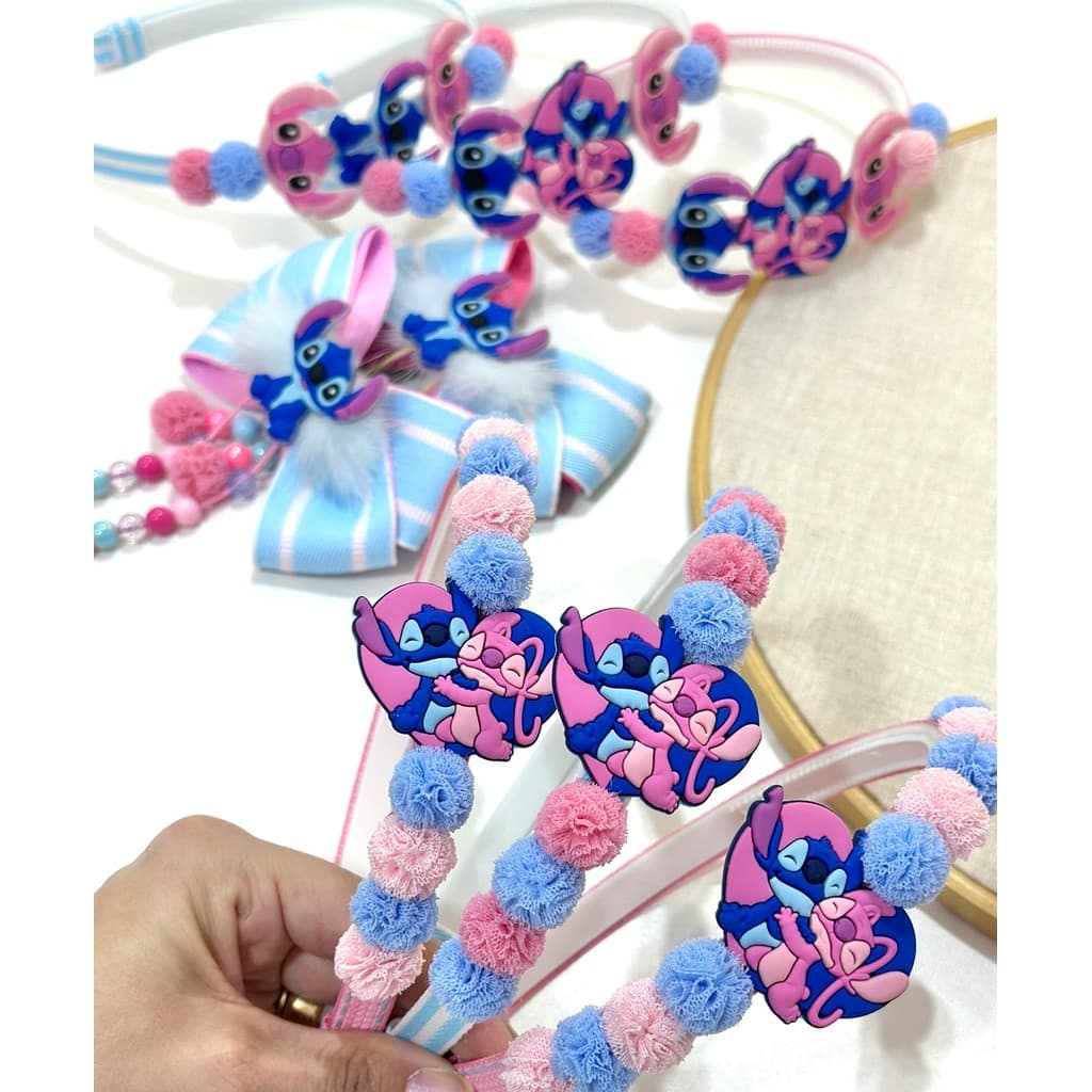 Tiara Pompom do Stitch Infantil Confortável com Personagem Lilo and Stitch