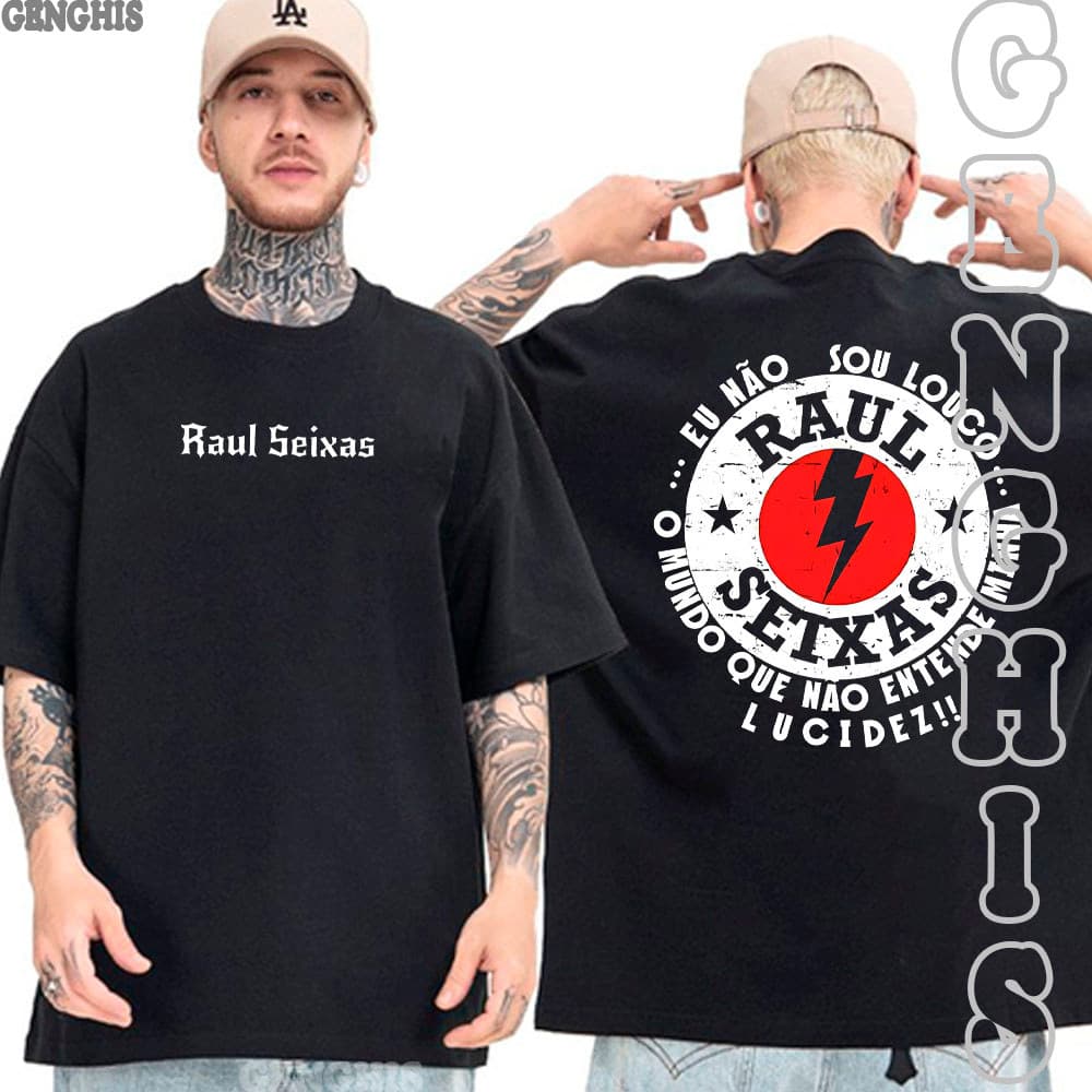 Camiseta Raul Seixas Cantor Rock Nacional Camisa Basica Oversized Unissex Algodão