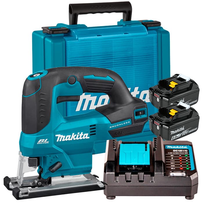 Serra Tico-Tico a Bateria 18V LXT Makita DJV184Z + Kit de Energia 2 Baterias 6Ah + Carregador + Maleta KITMAK1860B