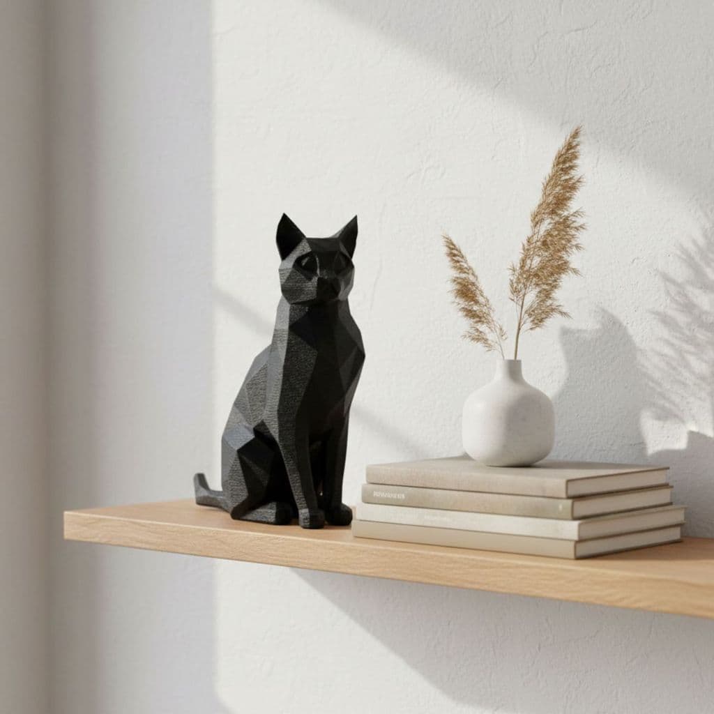 Estatueta Gato Decorativo Low Poly