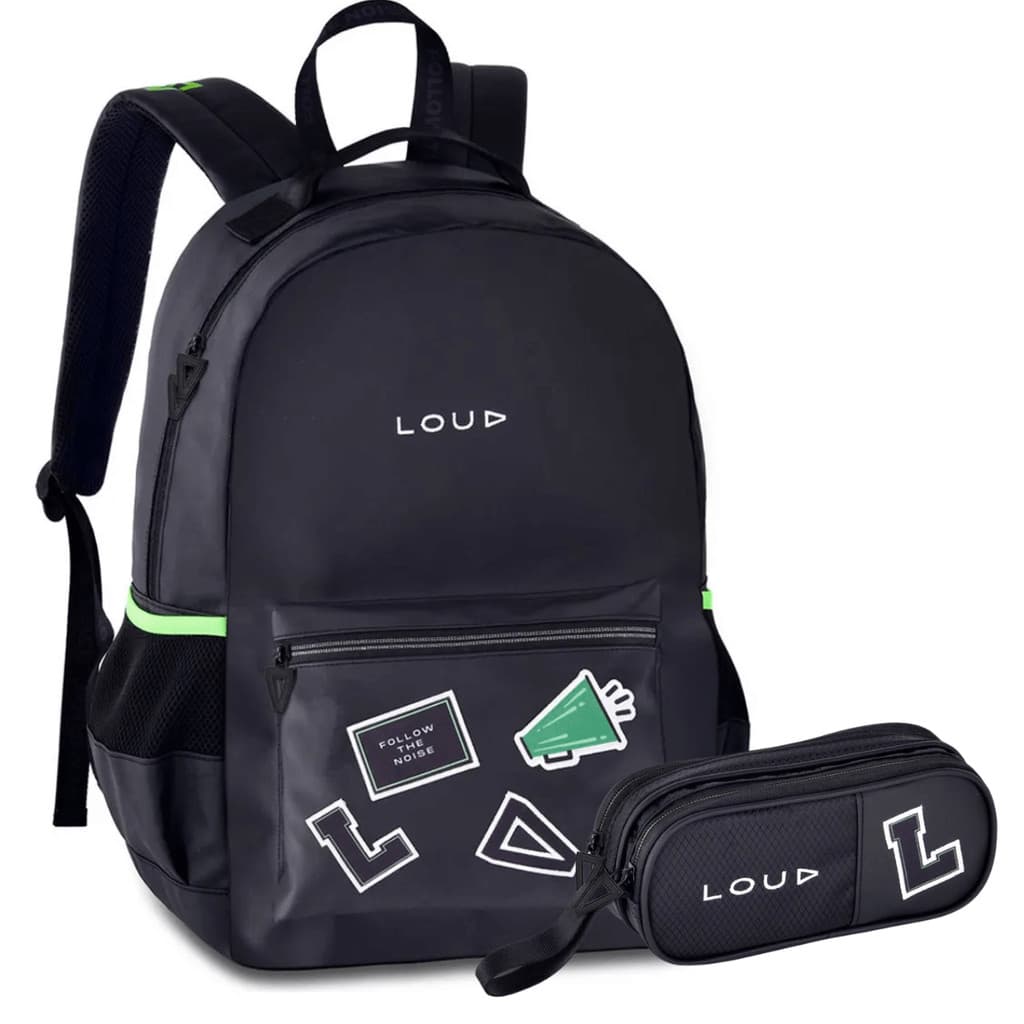 Kit Escolar Mochila Estojo Duplo Gamer Loud Licenciada Original