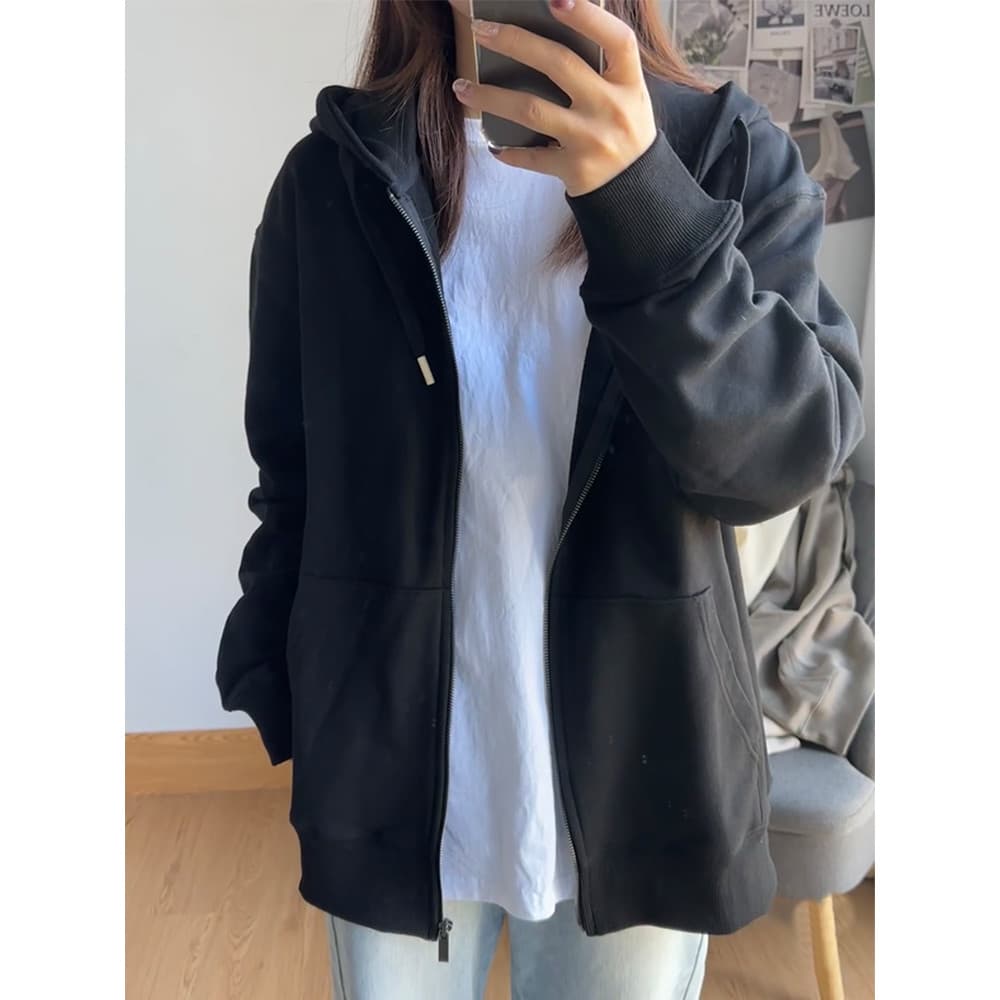 Moletom preto início da primavera jaqueta feminina primavera 2026 novo estilo estilo coreano esportes topo Cardigan prim