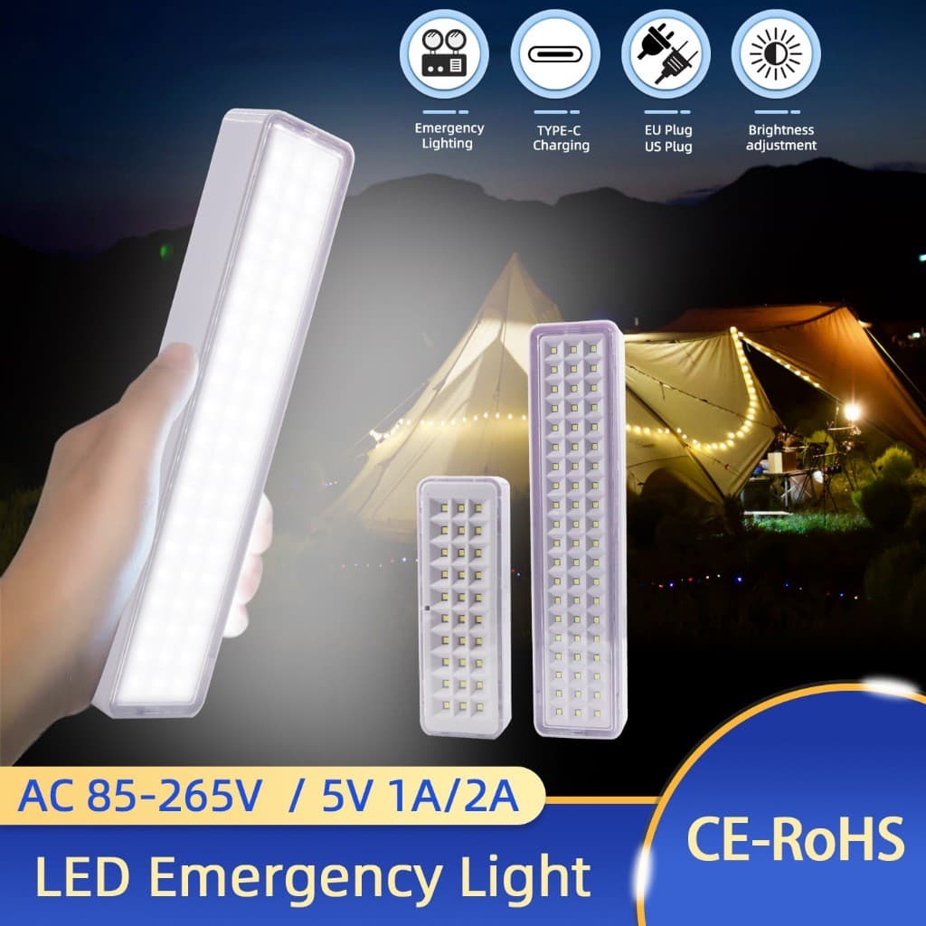 Luminária Emergência Lâmpada 1200w 30 Leds Recarregável Bivolt Luz Branca Fria