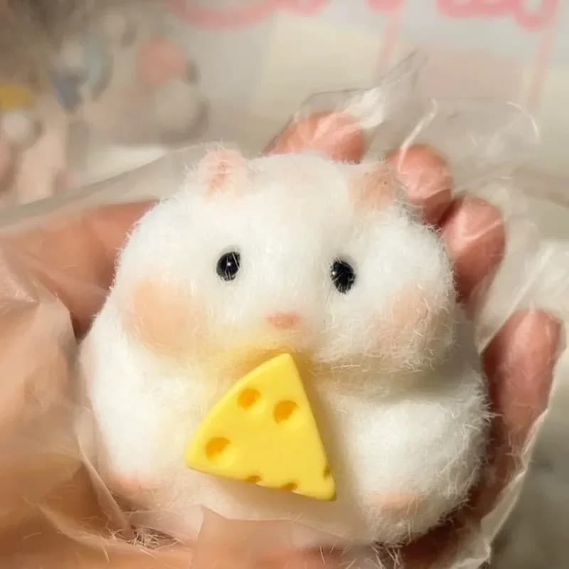 Bonito Brinquedo De Silicone Feito À Mão , Mole Bronzeado , Mochi Mushy , Hamster Felpudo , Alívio Do Estresse , Present