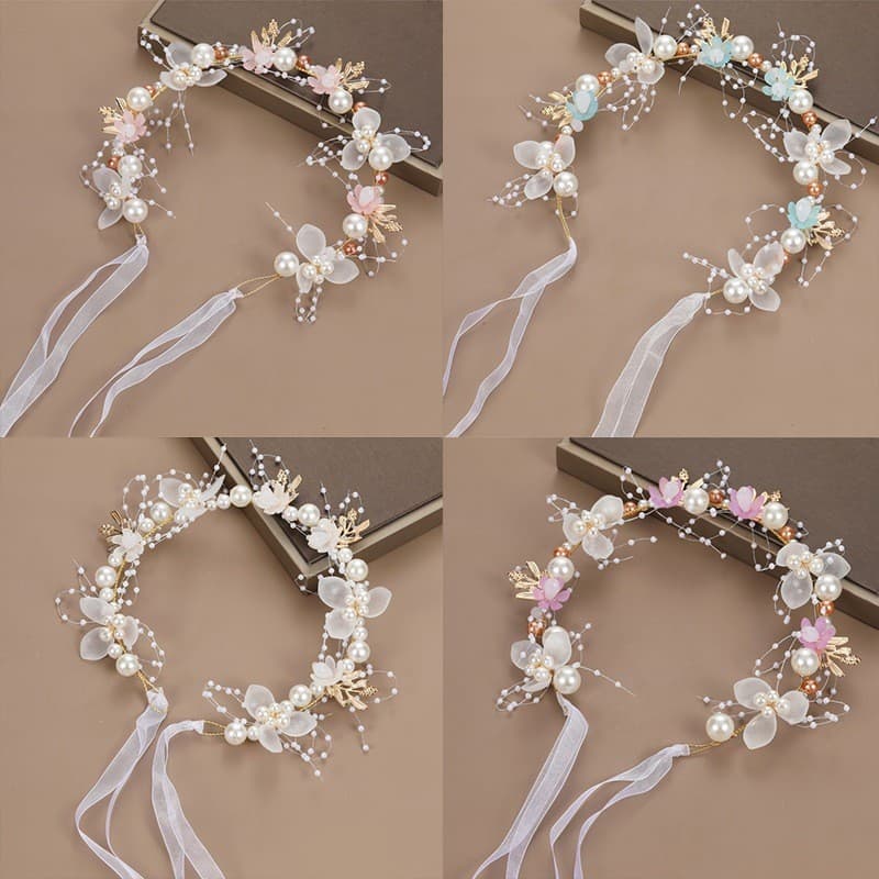 Tiara de Flores para Daminha – Acessório Elegante para Casamento Batizado Debutante Noivinha