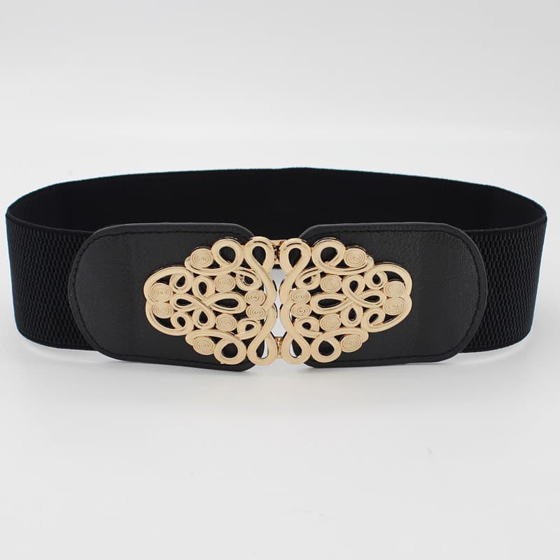 Cinto elástico feminino Retro palácio cinto elástico versão coreana All-Match ampla elegante saia cinto decorativo acess