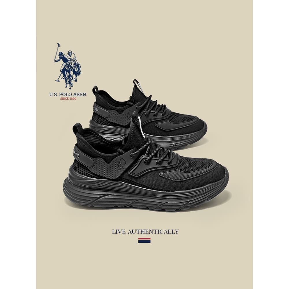 USPA American Polo Association Sapatos Genuínos Homens Outono Respirável Refrescante Luz Trabalho Casual Slip-On Sapatos