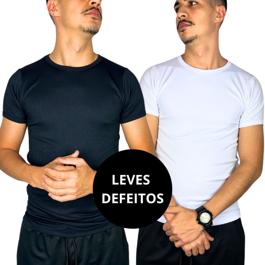 Kit 5 Camiseta Masculina Americana Canelada Slim *COM LEVES DEFEITOS*