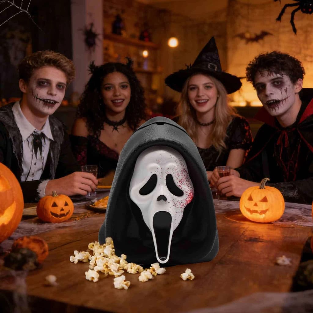 Scream 7  Statue Popcorn Bucket 3D Plastic Craft  Home Desktop Decoration Ornament