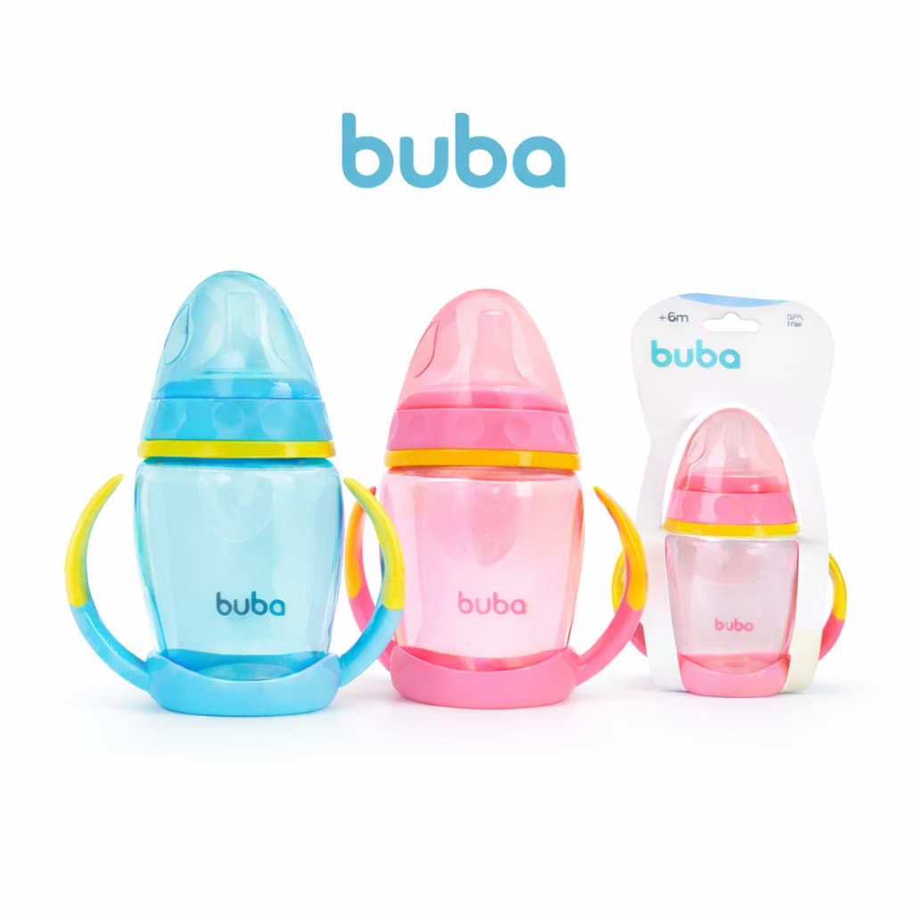 Copo Infantil treinamento para Bebê com Alça e Bico em Silicone Buba